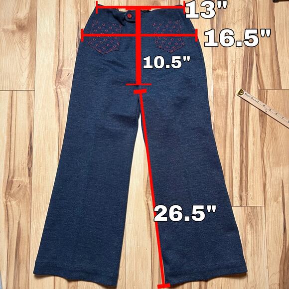 VINTAGE 70s JCPenney Heart Leisure Suit 2 Piece Size 4 Flare Hippie Retro Mod - Picture 3 of 7